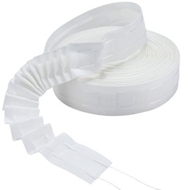 GORGECRAFT 10M x 2.5cm Curtain Pleating Tape White British Style Curtain Heading Deep Pinch Pleat Tape Fabric Pleater Gathering Drapery Header Rod Tape for DIY Drapes Accessory