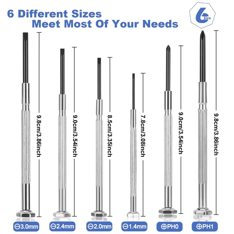 6 Stück Schraubendreher Set Multifunktional Mini Uhrenschraubendreher Feinmechaniker, Set Präzisionswerkzeug
