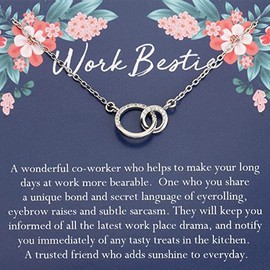 Work Bestie Definition Funny Coworker Gift Work BFF Gift Coworker Birthday Jewelry Gift (Work Bestie ne)