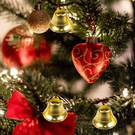 AUEAR, Mini Gold Liberty Jingle Bells for Craft Making Wind Chimes and Favor Decorating (60 Pack, 26 mm/1 inch)