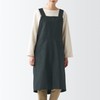 MUJI 12835783 Cotton Plain Weave Work Apron, Dark Gray, L-XL,