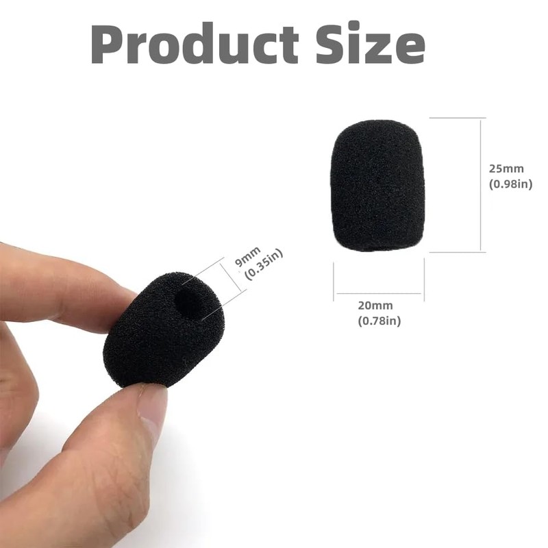 Amykite 20PCS Mini Microphone Cover,Microphone Windscreen Foam Cover,Noise Reduction and