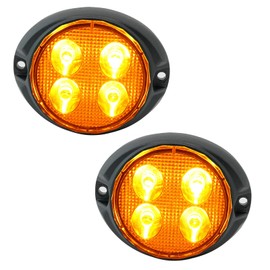 DUNTUO Amber LED Flashing Strobe Lights [SAE CLASS 1] [10 Flash Mode] [Multi Units Sync-able] [Surface-Mount] Emergency Grille Police Light for Tow Truck Trailer Vehicle