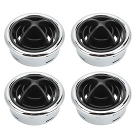 Aramox 4Pcs AC Air Vent,Black Silver Electroplate Air Conditioning Outlet Dash Vent Exhaust Grilles for RV Marine Yacht Bus Boat
