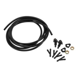 INFINAUTO Windshield Washer Nozzle Kit, Front Car Windshield Spray Nozzles Wiper Spray Washer Jet with Fluid Hose Black, Gold Tone 1 Set