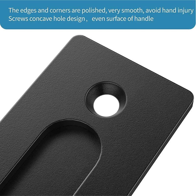 ZEKOO 12'' Sliding Barn Door Handle Hardware Two-Side Design Black