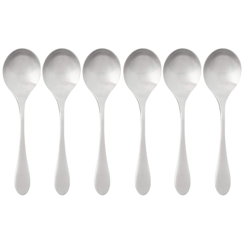 Knork Original Bouillon Stainless Steel Soup, Specialty Spoons, (Pack of