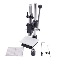 Leather Stamp Press,Hand Leather Punching Machine,Manual Arbor Press Puncher Leather Stamp Press Punch Tools (Includes PP Plate + Aluminum Plate with Scale,)