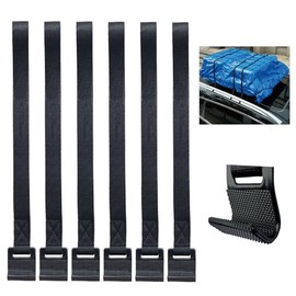 Car Roof Bag Tie Down Straps, Set of 6, Durable, Compatible with Most Cars
