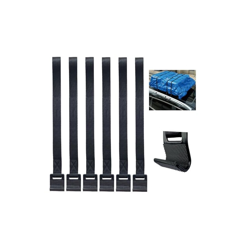 Car Roof Bag Tie Down Straps, Set of 6, Durable,