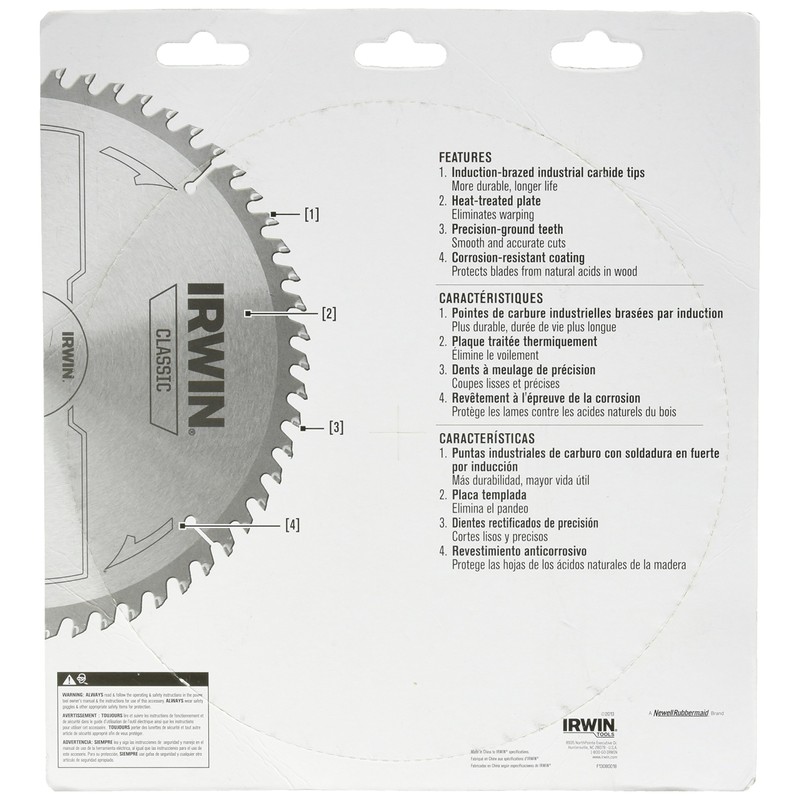 IRWIN Tools Classic Series Carbide Table/Miter Circular Saw Blade, 10-Inch,