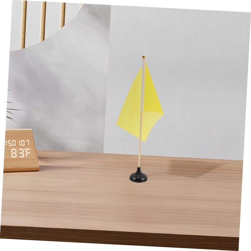 TEHAUX 10Pcs Flag Stand Plastic Round Base Holder for Desk