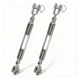 2-PCS 1/2"Jaw & Jaw Turnbuckle,M12 Open Body Turnbuckles 304 Stainless Steel,Heavy Duty Turnbuckles 2200lbs Working Load for Shade Sail,Cable Tightener,Zipline, Boat and Wire Rope Cable Tension