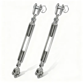 2-PCS 1/2"Jaw & Jaw Turnbuckle,M12 Open Body Turnbuckles 304 Stainless Steel,Heavy Duty Turnbuckles 2200lbs Working Load for Shade Sail,Cable Tightener,Zipline, Boat and Wire Rope Cable Tension