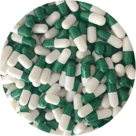 200 size 0 green/white gelatin capsules