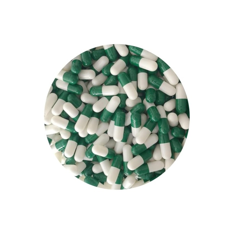 200 size 0 green/white gelatin capsules