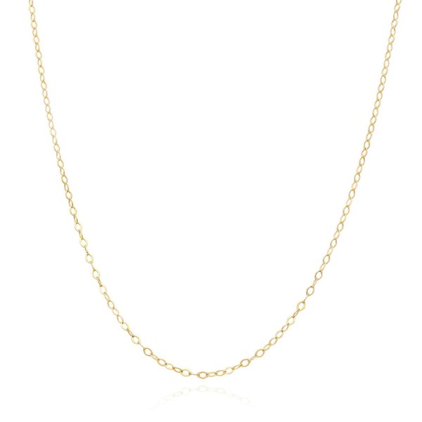 Solid 14K Yellow Gold 1.6mm Cable Chain Necklace 14"-22", 15"