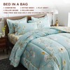 Joyreap 6 Piece Bed in a Bag Twin, Aqua Floral