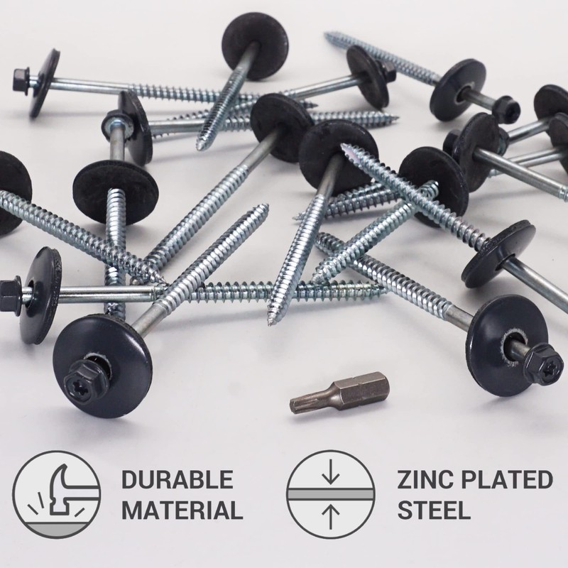 SKIR'CO (Pack of 30) Painted Roofing Screws, 5.5 x 100