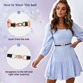 JASGOOD Women's Skinny Leather Belt with Gold Buckle Ladies Adjustable Thin Waist Belt for Dresses,White