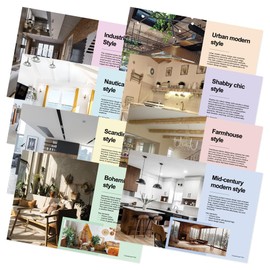 Quarterhouse Interior Design Poster Set, Art Classroom Learning Materials for K-12 Students and Teachers, Set of 8, 12x18, Extra Durable