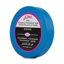 Le Mark Blue PVC Electrical Insulation Tape - 33m x 19mm, Flame Retardant, RoHS & BS EN 60454-2 Compliant, Water & Abrasion Resistant, Easy Unwind & Tear, Professional Grade
