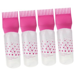 minkissy 4 Pcs Hair Color Smudge Bottle Root Comb Squeeze Bottle Dye Applicator Brush Hair Dye Applicator Hair Oiling Bottle Hair Coloring Bottle Applicator Plastic Shine Hair Comb