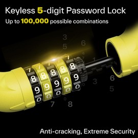 Sportneer Bike Locks Heavy Duty/Bicycle Chain Lock/Cycling Lock (6 Colors) 5-Digits Codes Resettable 100,000 Codes for Bike, Moto, Scooter, Door, Gate Fence 1000mm Length
