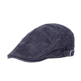 Zcargel Newsboy Hat Flat Cap Corduroy Flat Cap Driving Hat Painter Cap Summer Cap Casual Hat Adjustable Flat Cap for Men Navy Blue
