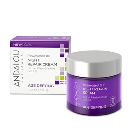 Andalou Naturals Resveratrol Q10 Night Repair Cream, 1.7 Ounces