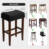 EVOLLER Waterproof Bar Stool Covers Rectangle 2 Pack Black Jacquard