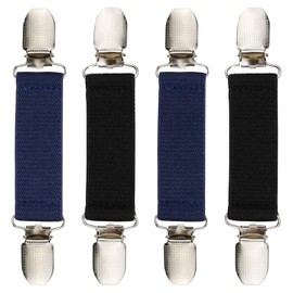 YunBey Pack of 4 Sweater Cardigan Clips Elastic Glove Clip Non-Slip Fixed Buckle Clothing Elastic Clothing Clip for Sweater Shirts, blue, black