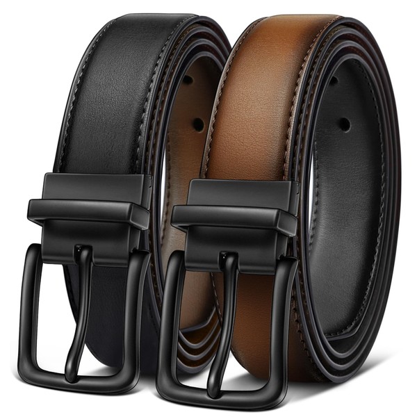 BULLIANT Men's Belt,Reversible Belt Adjustable For Gift Men 1.25”-Cut For