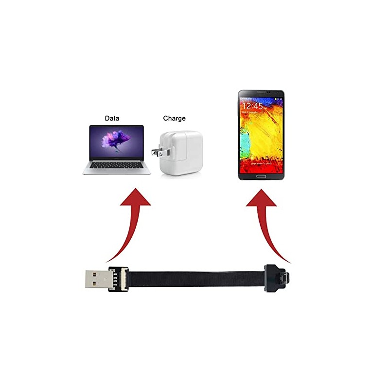 Cablecc Up Angled USB 2.0 Type-A Male to Micro USB