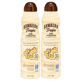 Hawaiian Tropic Sunscreen Silk Hydration Weightless Broad Spectrum Sunscreen Spray, SPF 30, 6 Ounce - Twin Pack