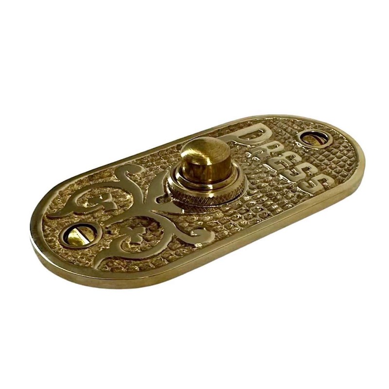 PRESS Oval Push Button Doorbell in Brass