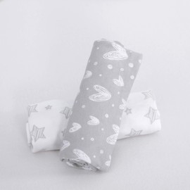 Nursing Pillow Covers (COVERS ONLY) 2 Pack, Stretchy 100% Jersey Cotton Soft Breastfeeding Pillowcases and Infant Nursing Pillow Covers,Fits For Chicco Boppy and Widgey Nursing Pillow, White & Grey
