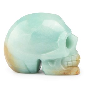 Artistone 2.0" Dragon Bloodstone Crystal Skull Statues Hand Carved Human Skeleton Figurines Head Bone Art Sculpture Reiki Healing Stone Statue Personality Bar,Home,Office,Art Room Decoration