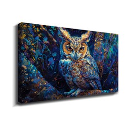 BOHU ARTS Animal Wall Art Picture Owl Animal Wall Decor Canvas Wall Art For Livingroom Bedroom Office