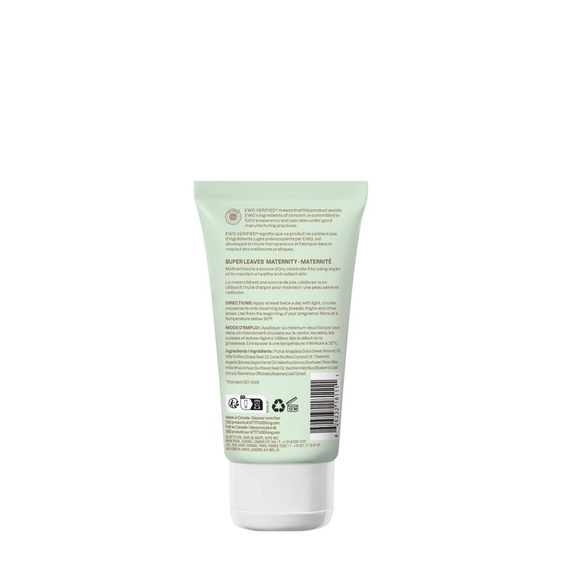 ATTITUDE Pregnancy Stretch Mark Prevention Oil, EWG Verified, Dermatologically Tested,