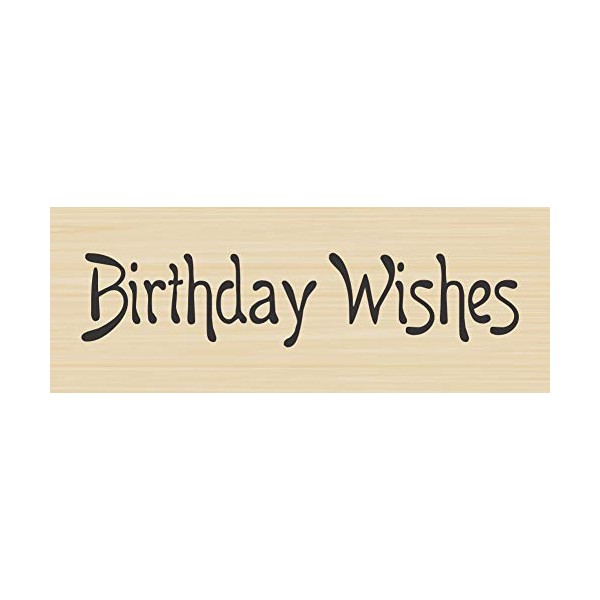Small Birthday Wishes Greeting Rubber Stamp by DRS Designs Rubber Stamps