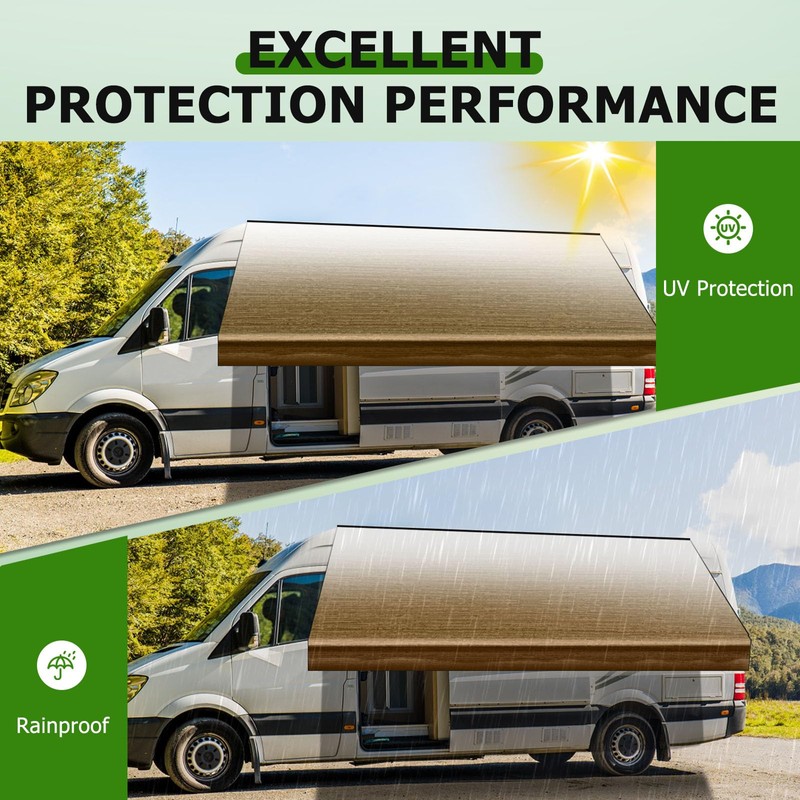 SCITOO RV Awning Fabric Replacement Heavy-Duty Weatherproof Vinyl Universal Camper