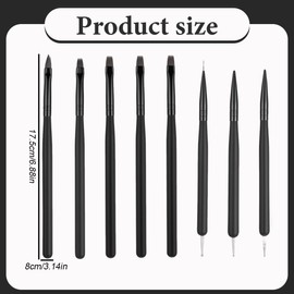 WUSJCOF 8 PCS Nail Art Brush Kit, Nail Design Gel Brushes, Dotting Painting Line Pen, Builder Gel Brush, Acrylic Brush, Fineliner for DIY Nail Art Design
