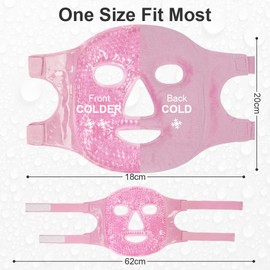 ACWOO Ice Mask Face, Ice Eye Mask Reduce Face Swelling, Dark Circles, Gel Beads Hot Heat Cold Compress Pack, Face Spa for Pressure, Headaches, Skin Care (Rose)