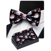 Gusleson Christmas Black Bowtie and Pocket Square Santa Claus Pattern