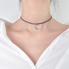 AOBOCO Celtic Knot Moon Choker Necklace 925 Sterling Silver Black