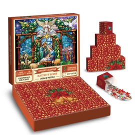 Nativity Scene Puzzle Advent Calendar Puzzles 1000 Piece for Adults, Christmas Countdown Calendar 2024 Jigsaw Puzzles, Holiday Religous Jesus Christiasn Puzzle for Adult 1000 Piece