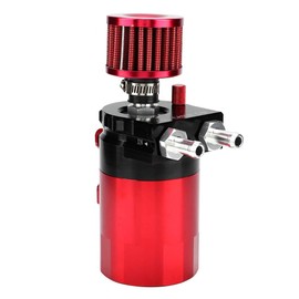 Disfrute de verano Oil Catch Baffled, accesorios de modificación del coche 300ml Baffled Universal Oil Catch Breather Can Reservoir Tank Rojo