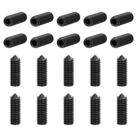 uxcell 40Pcs Set Screws M5x16mm Carbon Steel Cone Point Hex Socket Grub Screws for Machinery, Home Repairs, and Fixtures Black