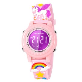 Dotodo Little Girls Watch, Toys for 4 5 6 7 8 9 10 Year Old Girls Kids Digital Watch Birthday Present Gifts for 3-12 Year Old Kids Xmas Gifts Toys for Kids School Toys for Girls - Light Pink